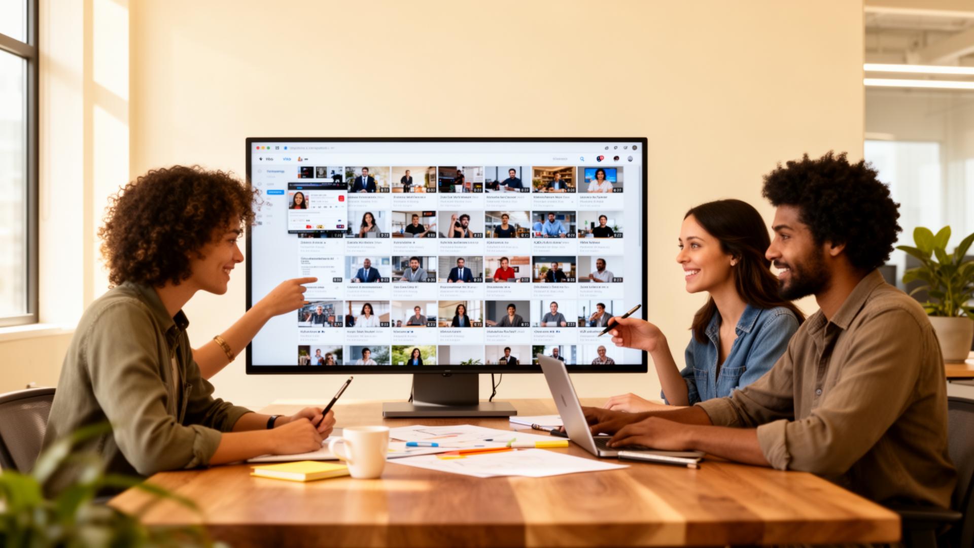 ContentFlow Media team reviewing client case study performance